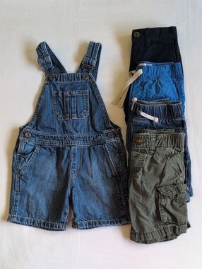 Lot of 5 Boys Size 3T Shorts Shortalls Old Navy TCP George Bundle